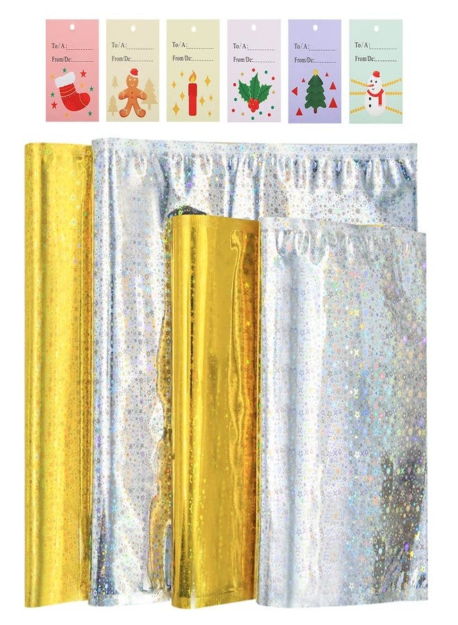 Geluode 20pcs Drawstring Goodie Gift Bags, Party Favor Bags, Gift Wrapping Bag, Holiday Treats Bags with Ribbon Ties and Tags in 2 Sizes of 2 Colors, for Families Friends Kids in All Occasion of Celebration - Image 2